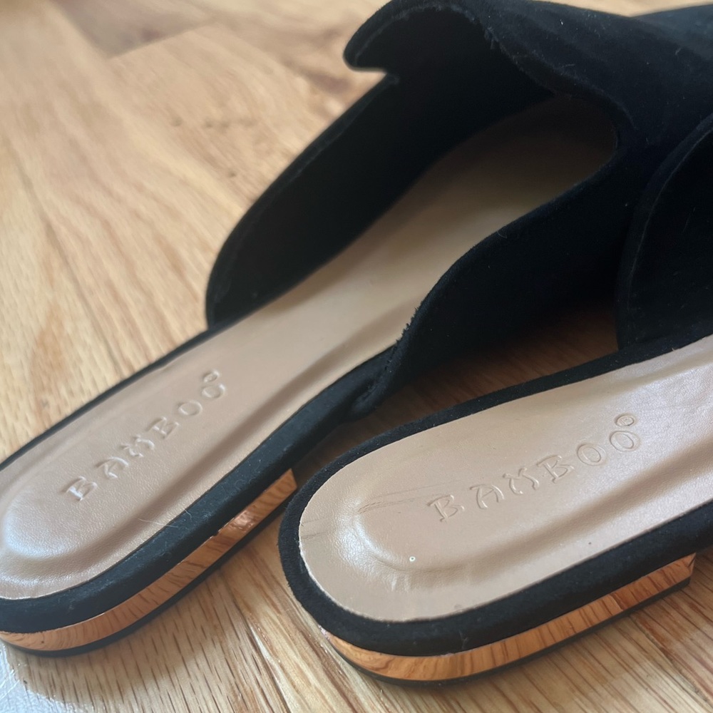 Black Suede Slip On Shoes - Picture 2 of 3